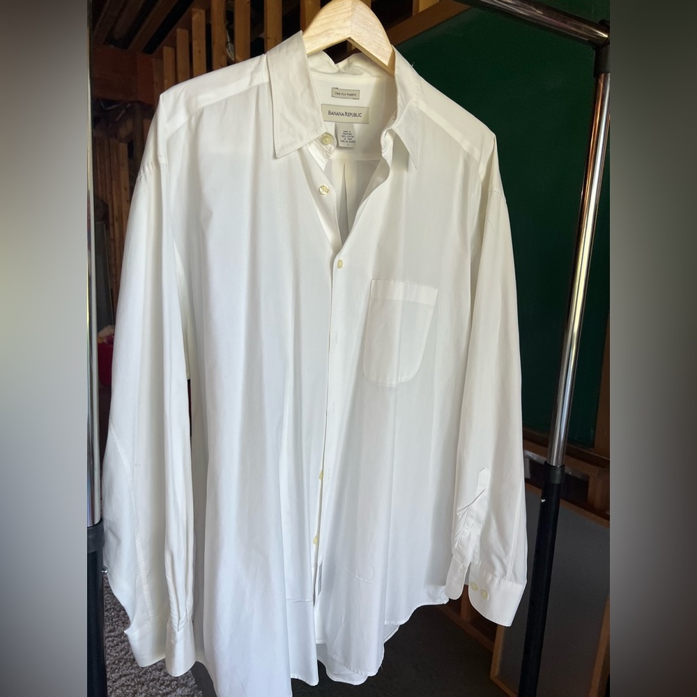 Banana Republic white button down shirt. Large.